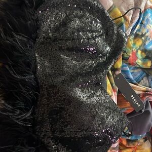 Beulah black sequins top